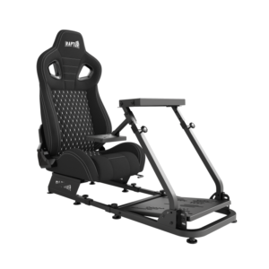Simulador Raptor Overdrive Pro c/butaca Tela c/apoya volante y pedales ajustable (2 cajas)