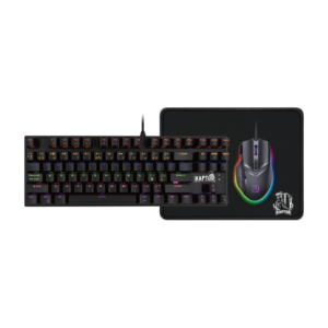 Combo Gamer Raptor Teclado Mecánico 87 teclas + Mouse RGB 7200dpi + Mouse Pad S
