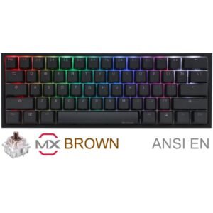 TECLADO GAMER DUCKY ONE 2 MINI RGB CHERRY MX BROWN DOUBLE SHOT PBT MECANICO