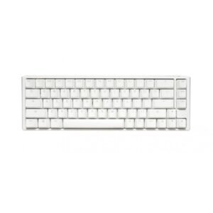 TECLADO MECANICO DUCKY ONE 3 SF TECLAS BLANCAS INTERRUPTOR MARRON INGLES PBT DOBLE DISPARO SIN COSTURAS