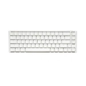 TECLADO MECANICO DUCKY ONE 3 SF TECLAS BLANCAS INTERRUPTOR ROJO INGLES PBT DOBLE DISPARO SIN COSTURAS ESTUCHE SUPERIOR BLANCO ESTUCHE INFERIOR BLANCO